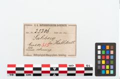 Etikett zu Bronzemelonenarmreif (NHMW-PRAE-025306)